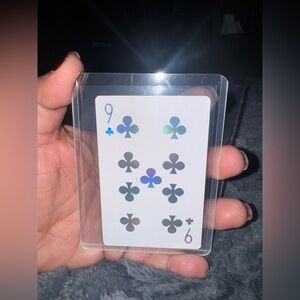 DIOR JOY HOLOGRAPHIC PLAYING CARD WITH PROTECTIVE CASE 9 of ♣️